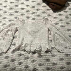 Smocked Eyelet Top